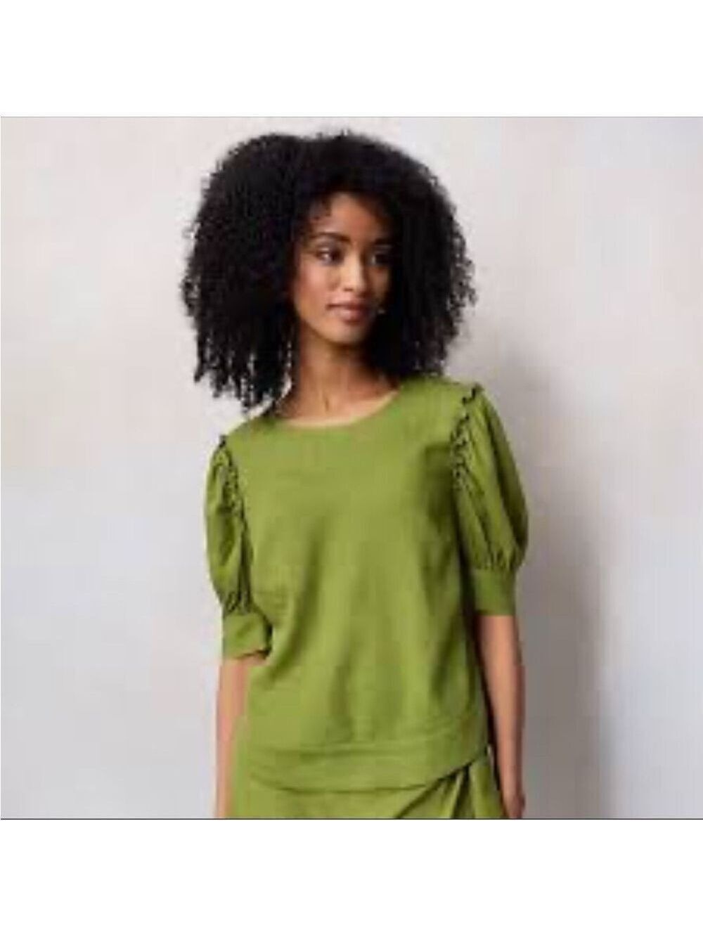 Lauren Conrad Puff Sleeve Popover Short Sleeve Top Size Medium